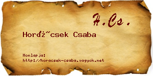 Horácsek Csaba névjegykártya